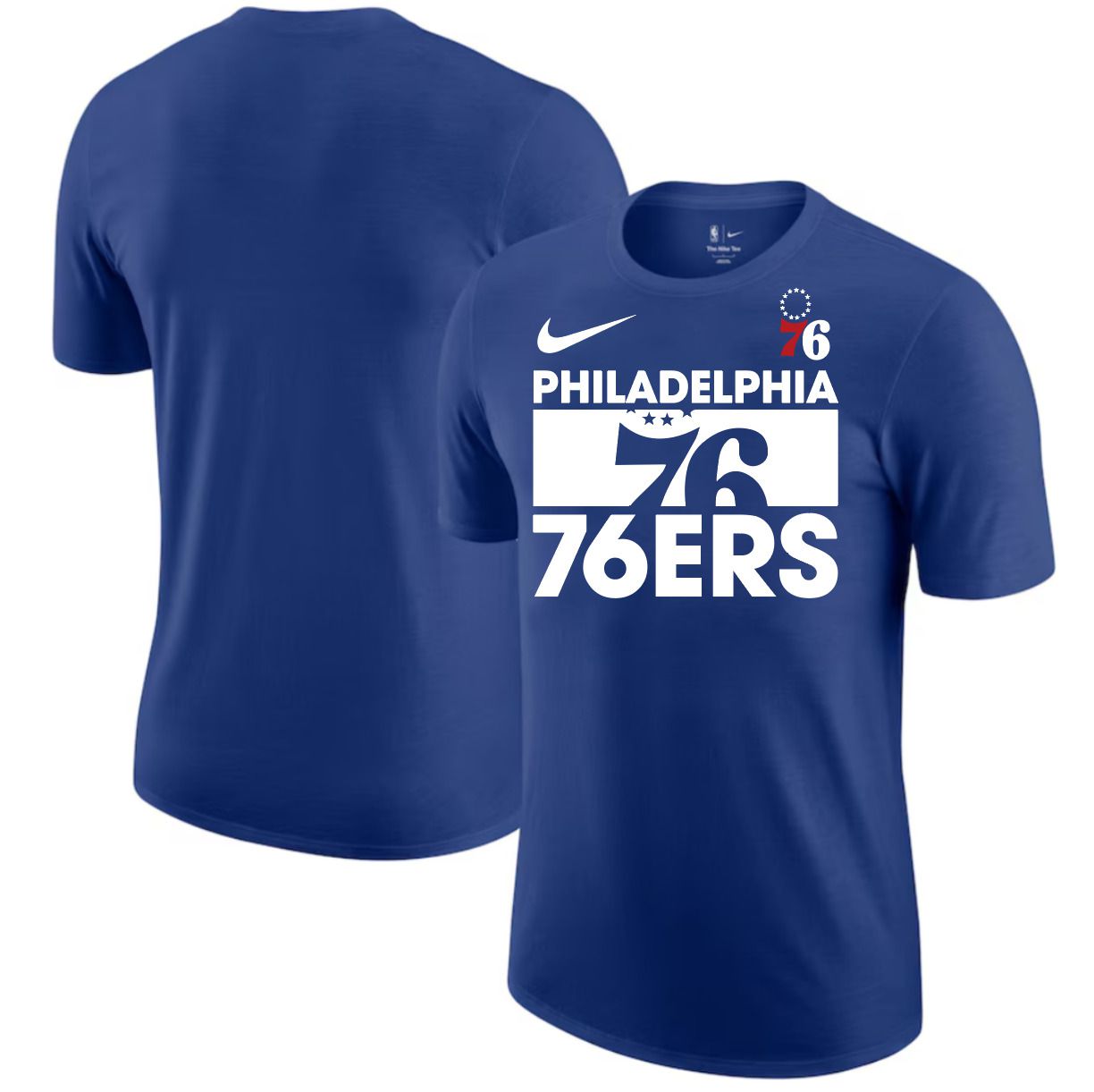 Men 2025 NBA Philadelphia 76ers Blue Nike T shirts style 1->nba t-shirts->Sports Accessory